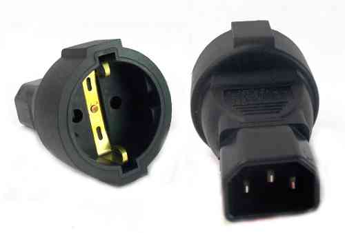 C14 Plug to European Socket Adaptor